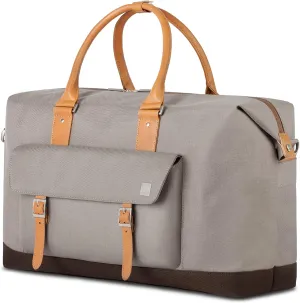 Moshi Vacanza Weekend Travel Bag, Duffle Canvas Luggage, Weather-Resistant Handbag- Gray