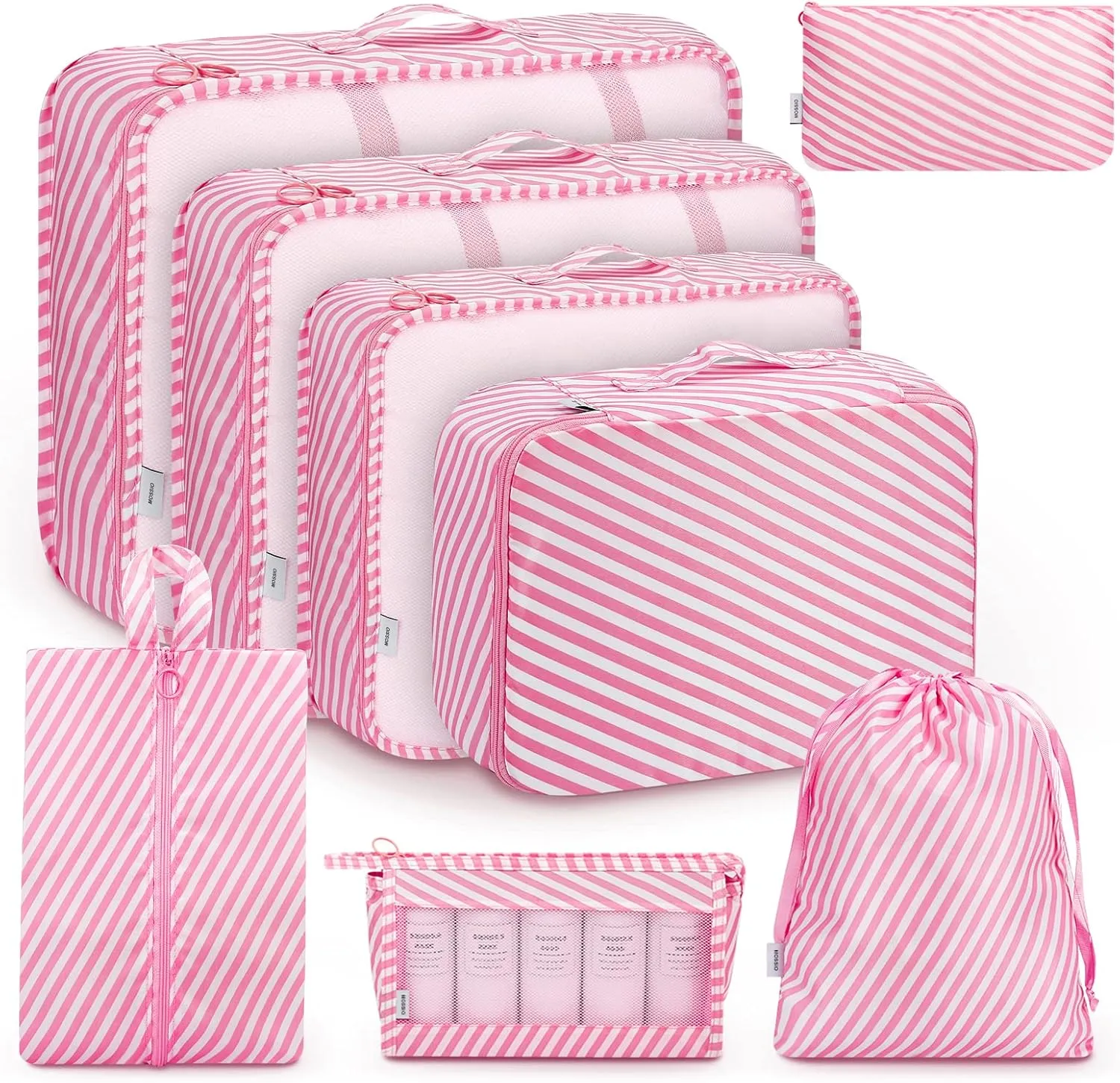 Mossio 8 Set Packing Cubes with Shoe Bag - Travel Luggage Organizer for Suitcase Clothes Storage Bag