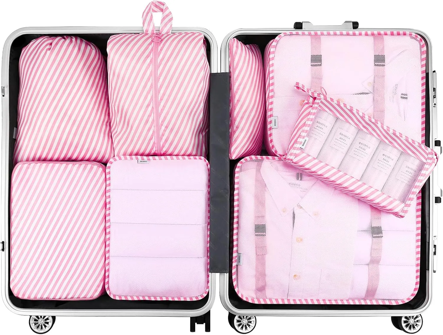 Mossio 8 Set Packing Cubes with Shoe Bag - Travel Luggage Organizer for Suitcase Clothes Storage Bag