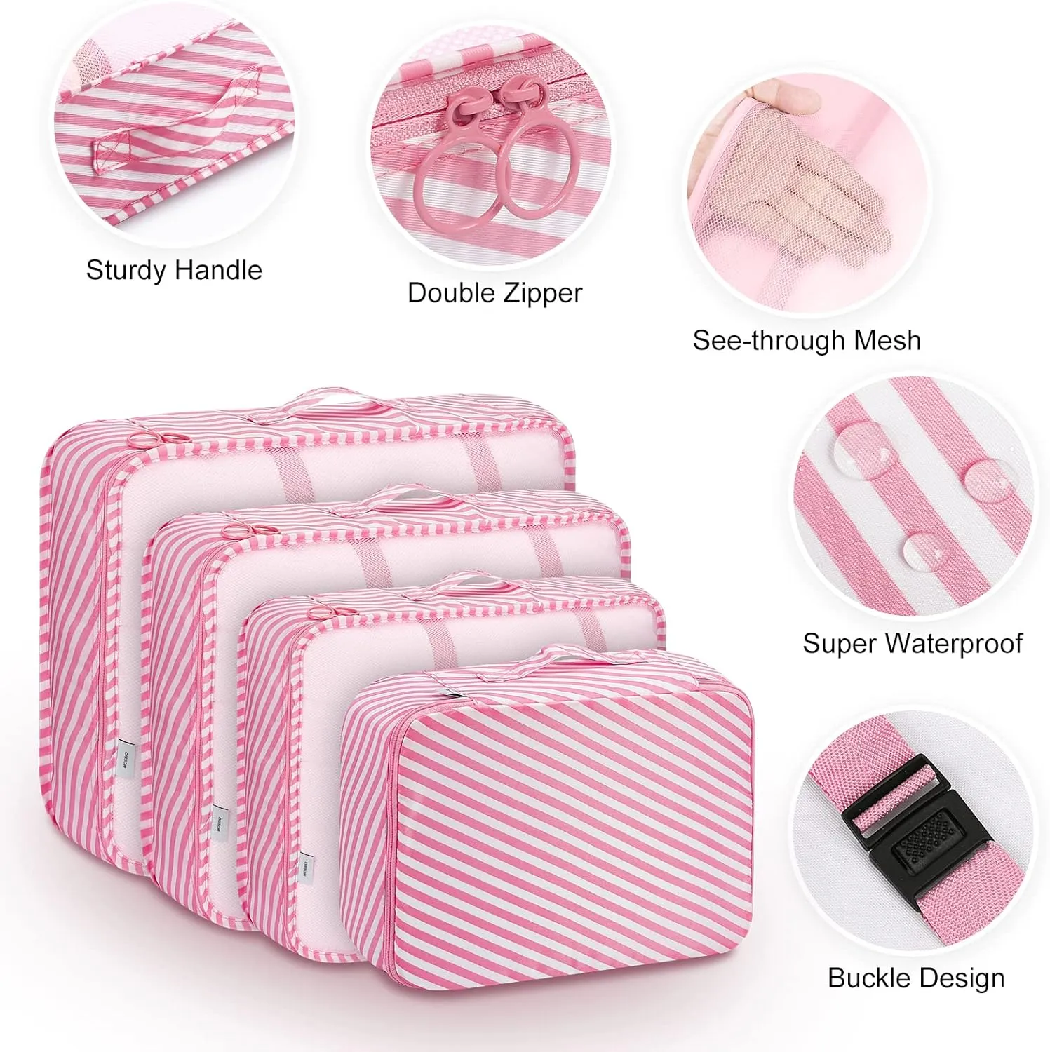 Mossio 8 Set Packing Cubes with Shoe Bag - Travel Luggage Organizer for Suitcase Clothes Storage Bag