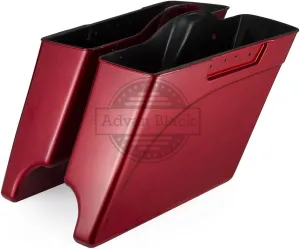 Moto Onfire 4.5" Stretched Hard Saddlebags Bottoms Fit for Harley Touring 1994-2013, Ember Red Sunglo