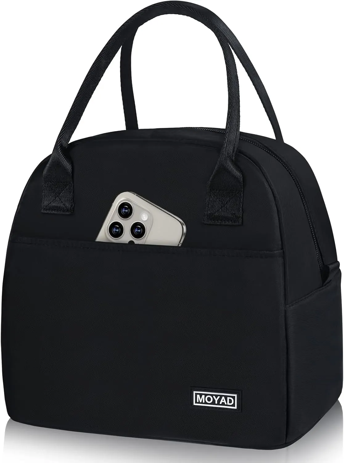 Moyad Insulated Lunch Bag for Women & Men – Reusable Cooler Lunch Box for Work, Travel, Picnic & Outdoor Activities, Midnight Black