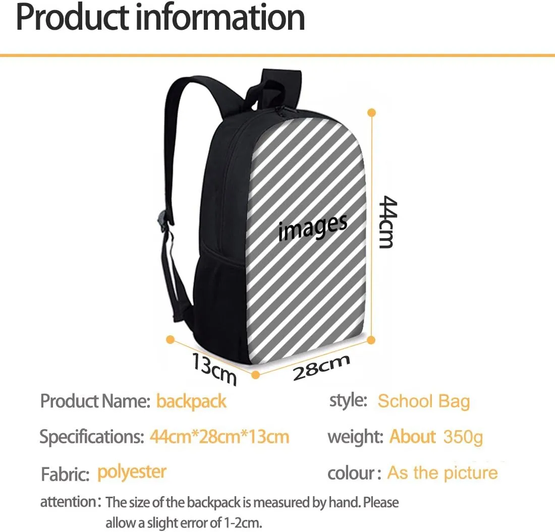Mumeson 3D Cow Sunflower Kids Backpack Big Capacity Bookbag Rucksack Schoolbags for Teen Boys Kids Back to School Book Bags Set Insulated Thermal Lunch Box and Portable Pencase