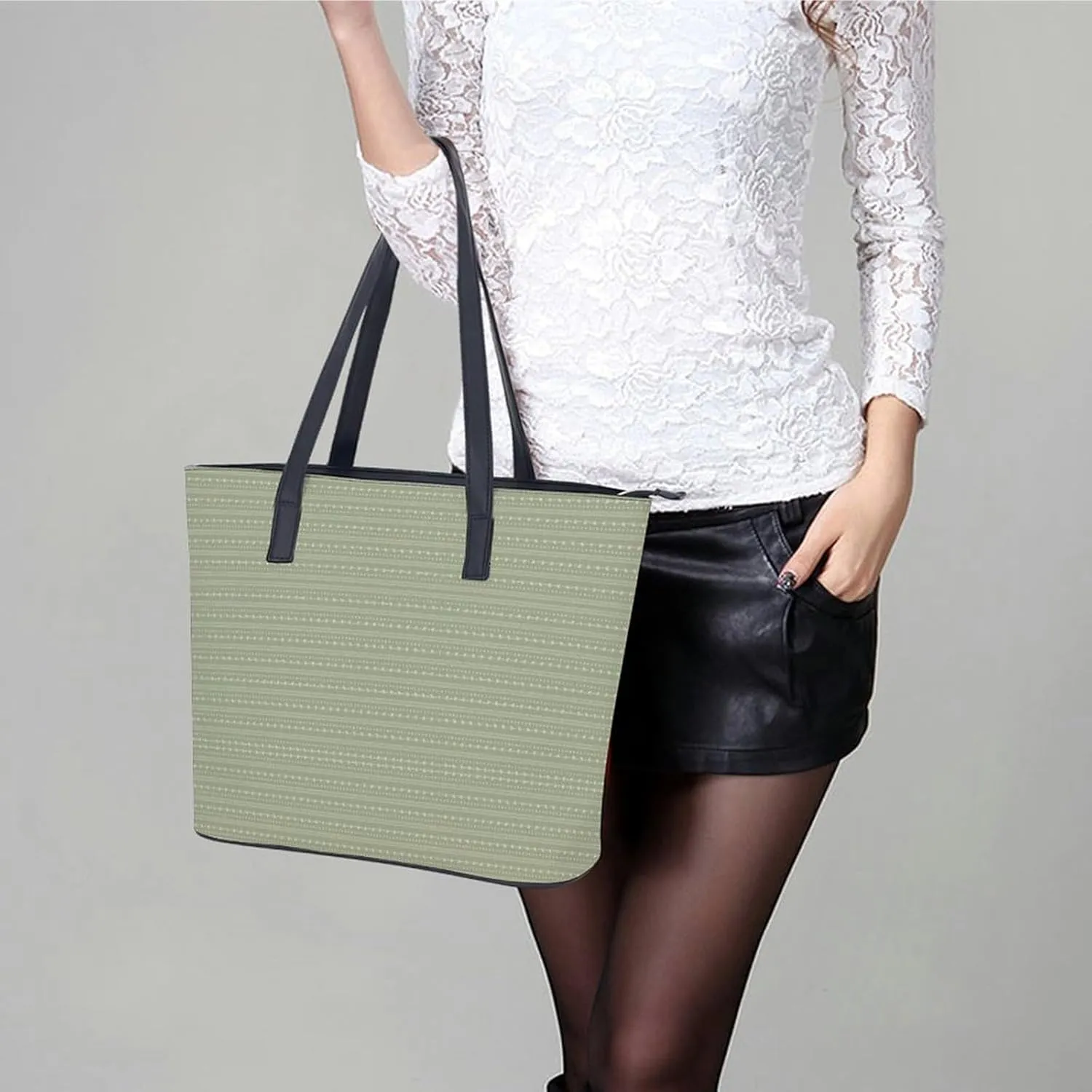 Murray Tartan Large Capacity Portable Leather Handbag