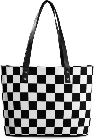 Murray Tartan Large Capacity Portable Leather Handbag