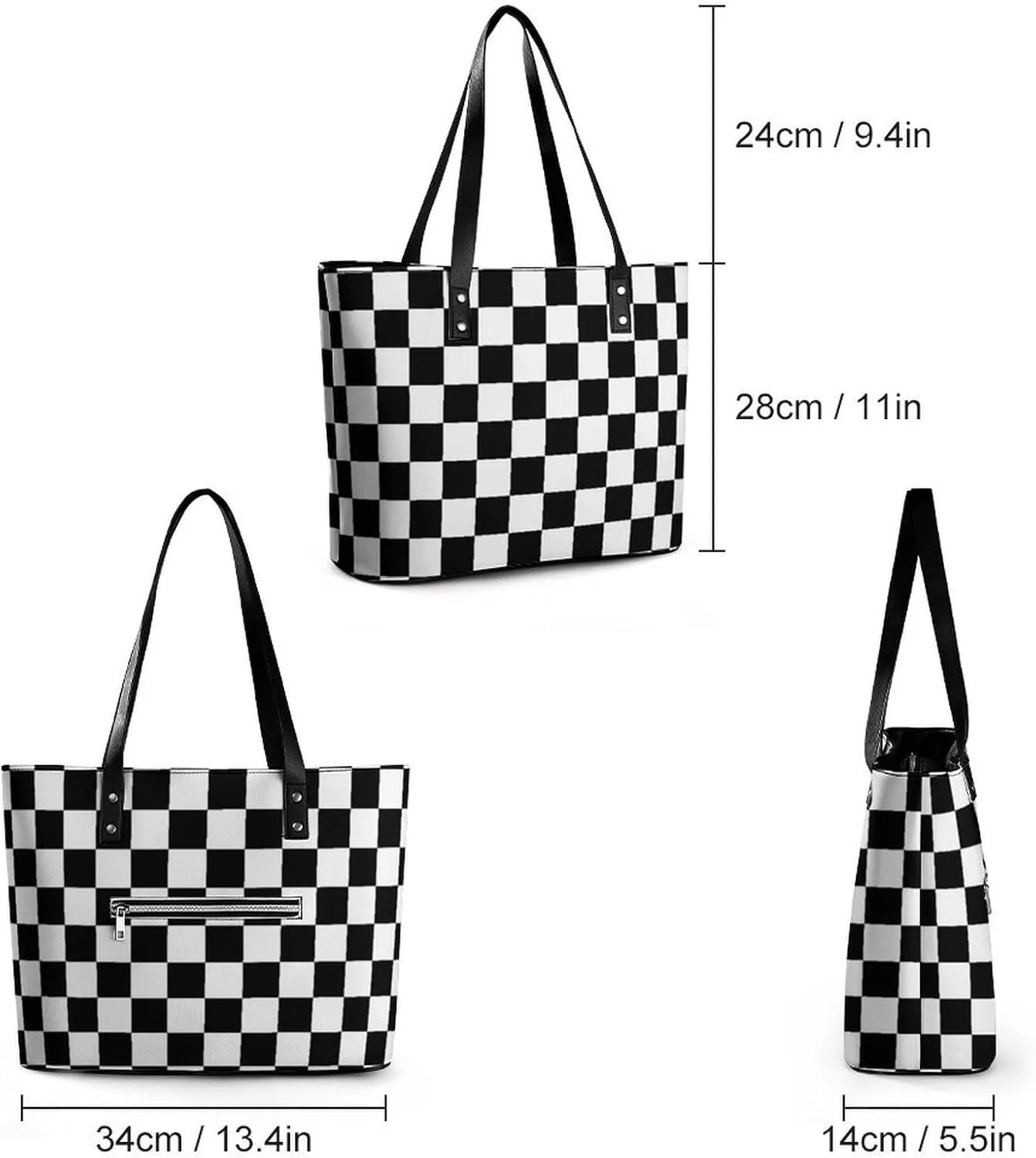 Murray Tartan Large Capacity Portable Leather Handbag
