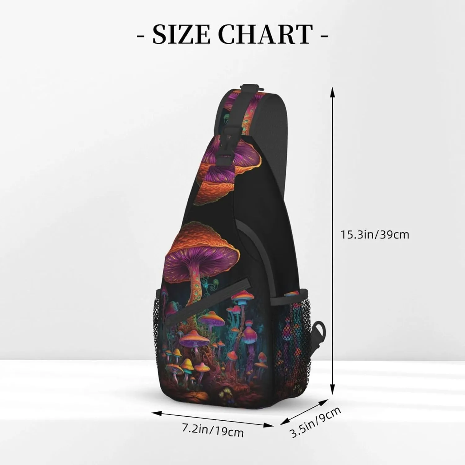 Mushroom Sling Backpack Chest Bag Crossbody Shoulder Bag Gym Cycling Travel Hiking Daypack For Men Women