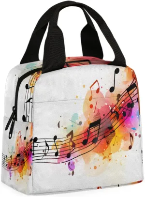 Musical Notation Insulated Lunch Box for Women Men,Cooler Lunch Bag Lunch Tote Bag, Portable Thermal Lunch Bags for Outdoor Picnic