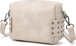 myfriday Vintage Crossbody Camera Bags for Women Vegan Leather Small Shoulder Purse Handbags with Rivet Decoration