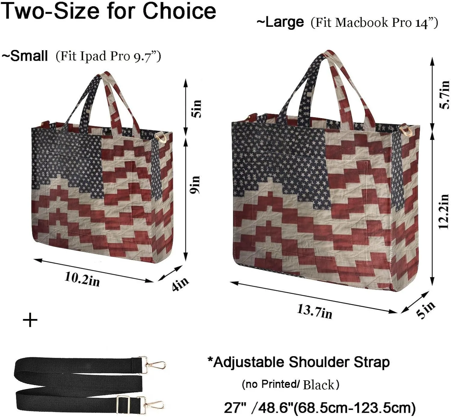 Naanle American Flag 4th Of July Memorial Day Corduroy Small Handbag for Gym