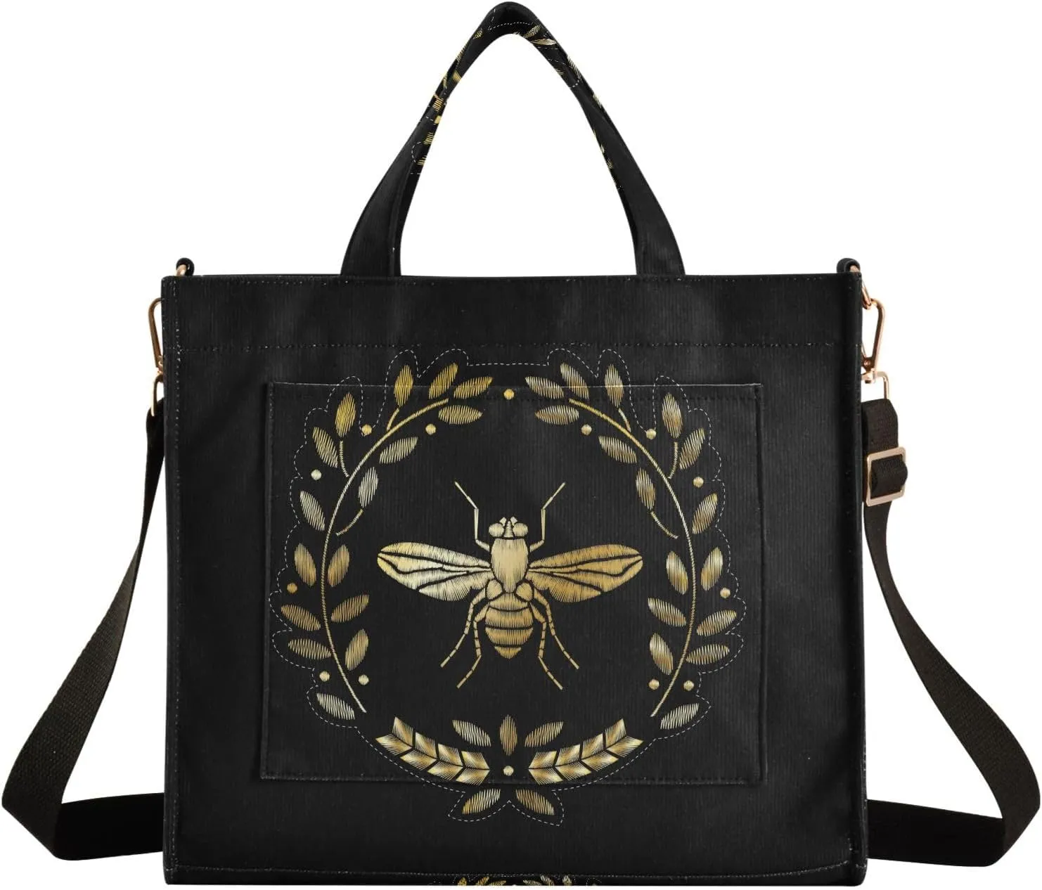 Naanle Chic Pattern Corduroy Satchel Tote Handle&Shoulder Bag for Men Women Work Weekender Travel Beach Shopping Gym