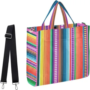 Naanle Chic Pattern Corduroy Satchel Tote Handle&Shoulder Bag for Men Women Work Weekender Travel Beach Shopping Gym