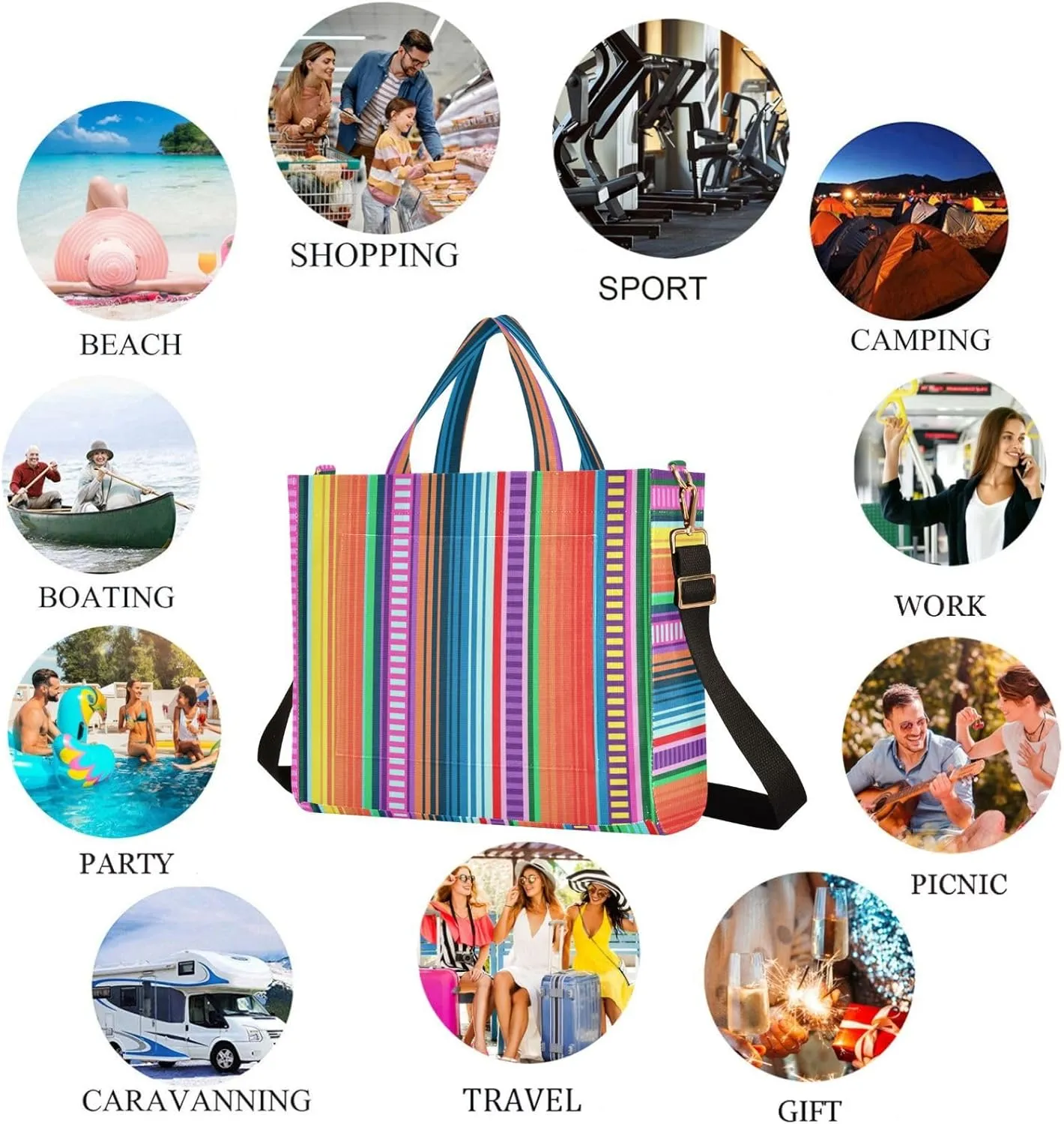 Naanle Chic Pattern Corduroy Satchel Tote Handle&Shoulder Bag for Men Women Work Weekender Travel Beach Shopping Gym