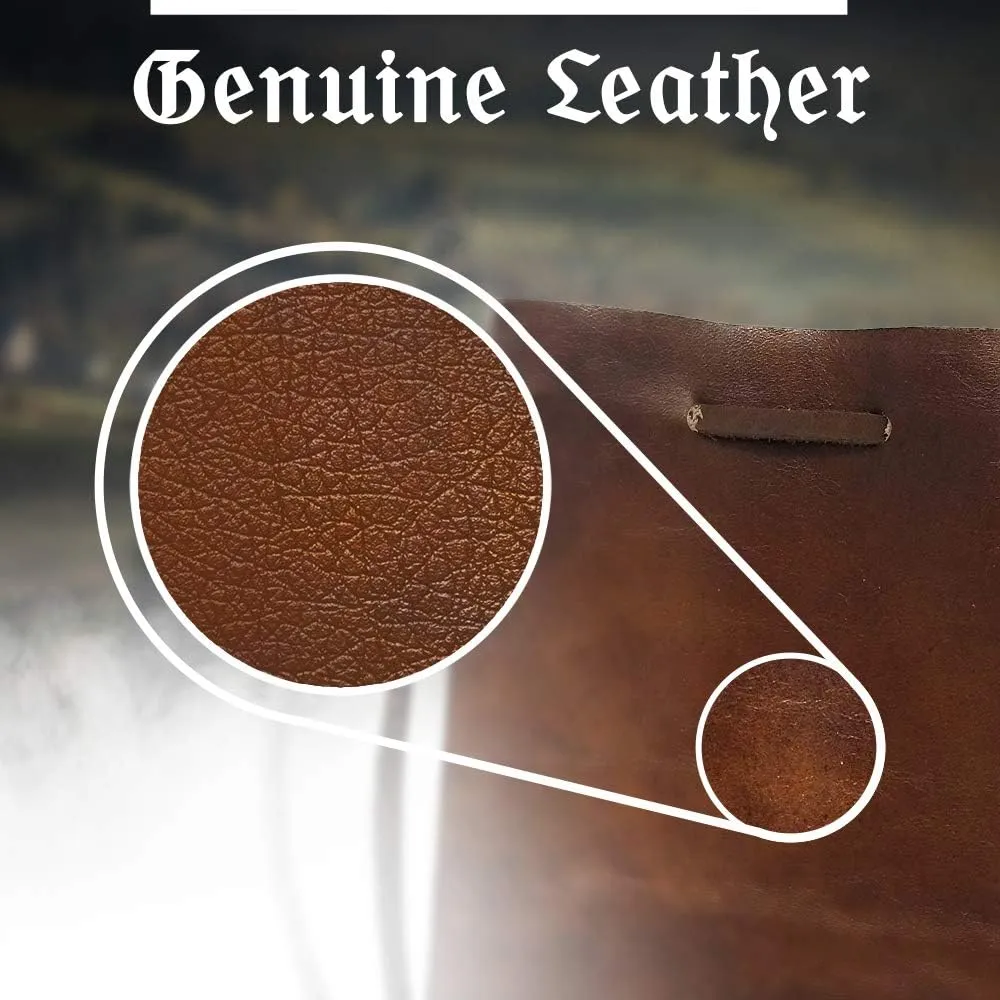 Nabob Leather Leather Drawstring Pouch, Coin Bag, Medicine Tobacco Pouch Medieval Reenactment Made in U.S.A Size 5.75" x 4.25"