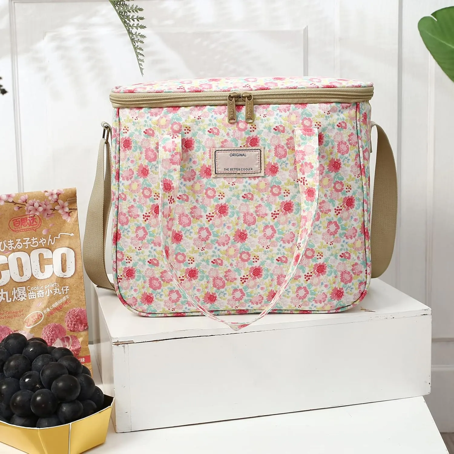 Nanxson Reusable Lunch Tote Bags Insulated Leakproof Lunch Box Cooler Cooling for Adult Men Women for Work/Travel/Picnic/Office (11.25L,A-Pink)