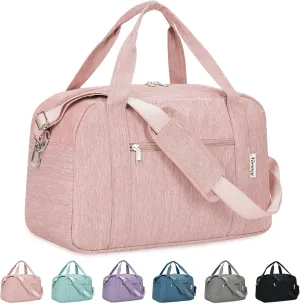 Narwey 18" Carry on Bag Underseat for Airplane with Wet Pocket Spirit Airlines Personal Item Bag Travel Duffel Bag Small Gym Bag Weekender Overnight for Women and Men (Pink)