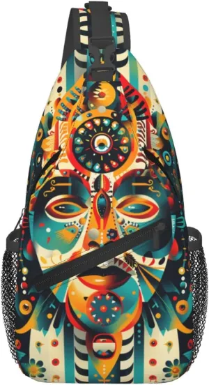 Native American Indian Sling Backpack Chest Bag Crossbody Shoulder Bag Gym Cycling Travel Hiking Daypack For Men Women