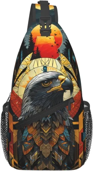 Native American Indian Sling Backpack Chest Bag Crossbody Shoulder Bag Gym Cycling Travel Hiking Daypack For Men Women