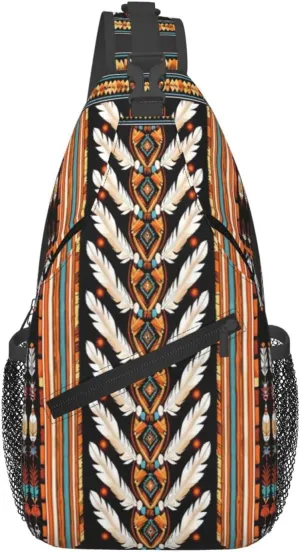 Native American Indian Sling Backpack Chest Bag Crossbody Shoulder Bag Gym Cycling Travel Hiking Daypack For Men Women