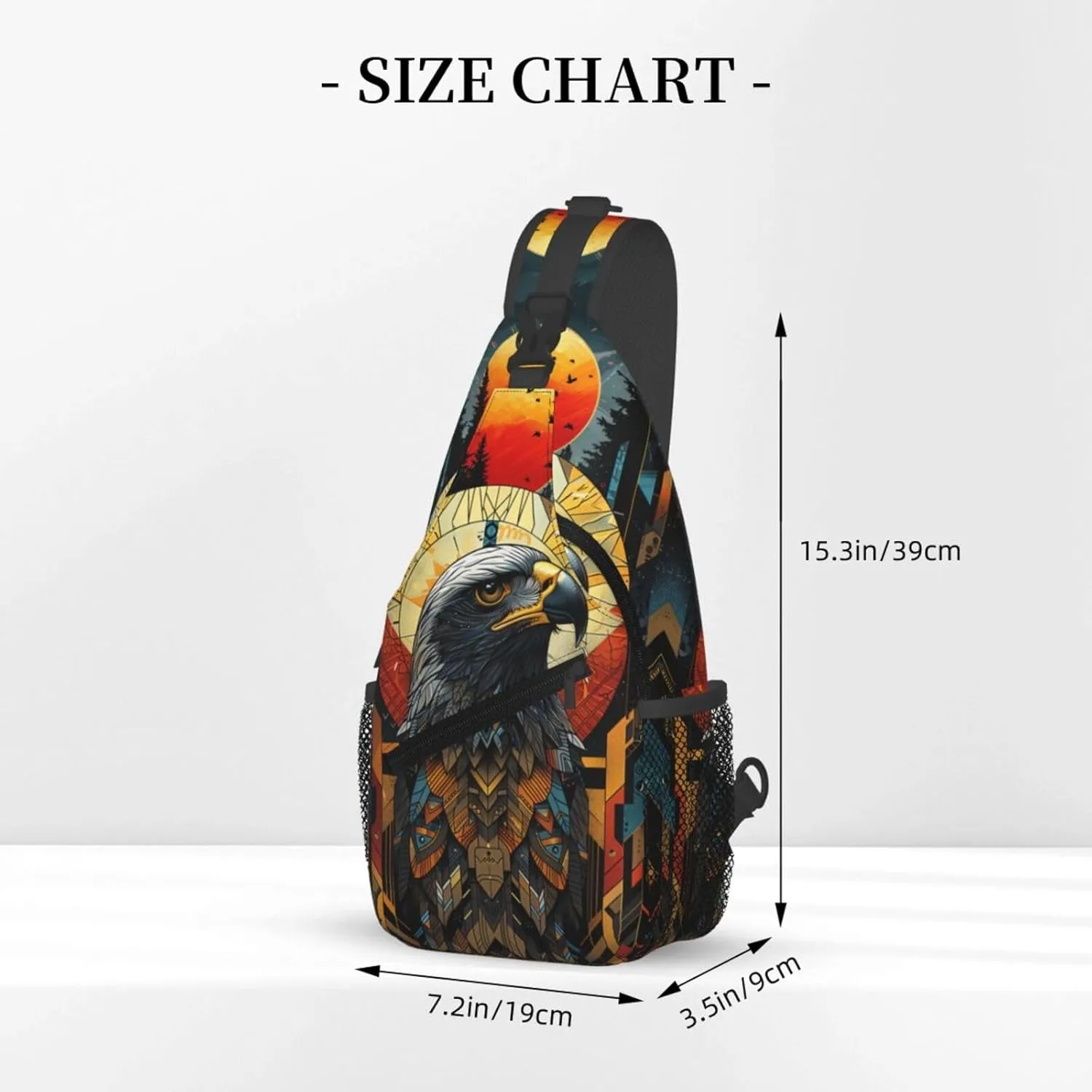 Native American Indian Sling Backpack Chest Bag Crossbody Shoulder Bag Gym Cycling Travel Hiking Daypack For Men Women