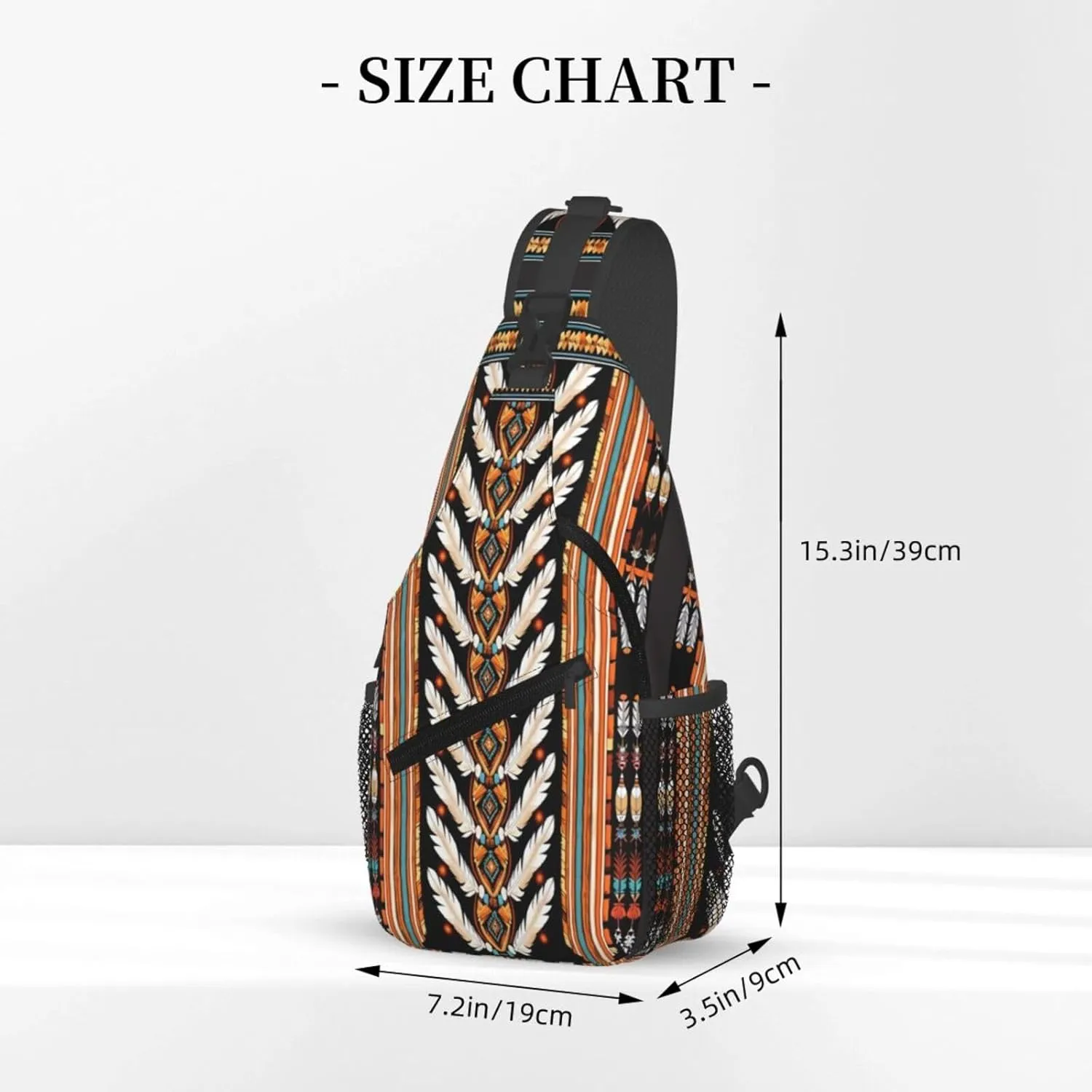 Native American Indian Sling Backpack Chest Bag Crossbody Shoulder Bag Gym Cycling Travel Hiking Daypack For Men Women