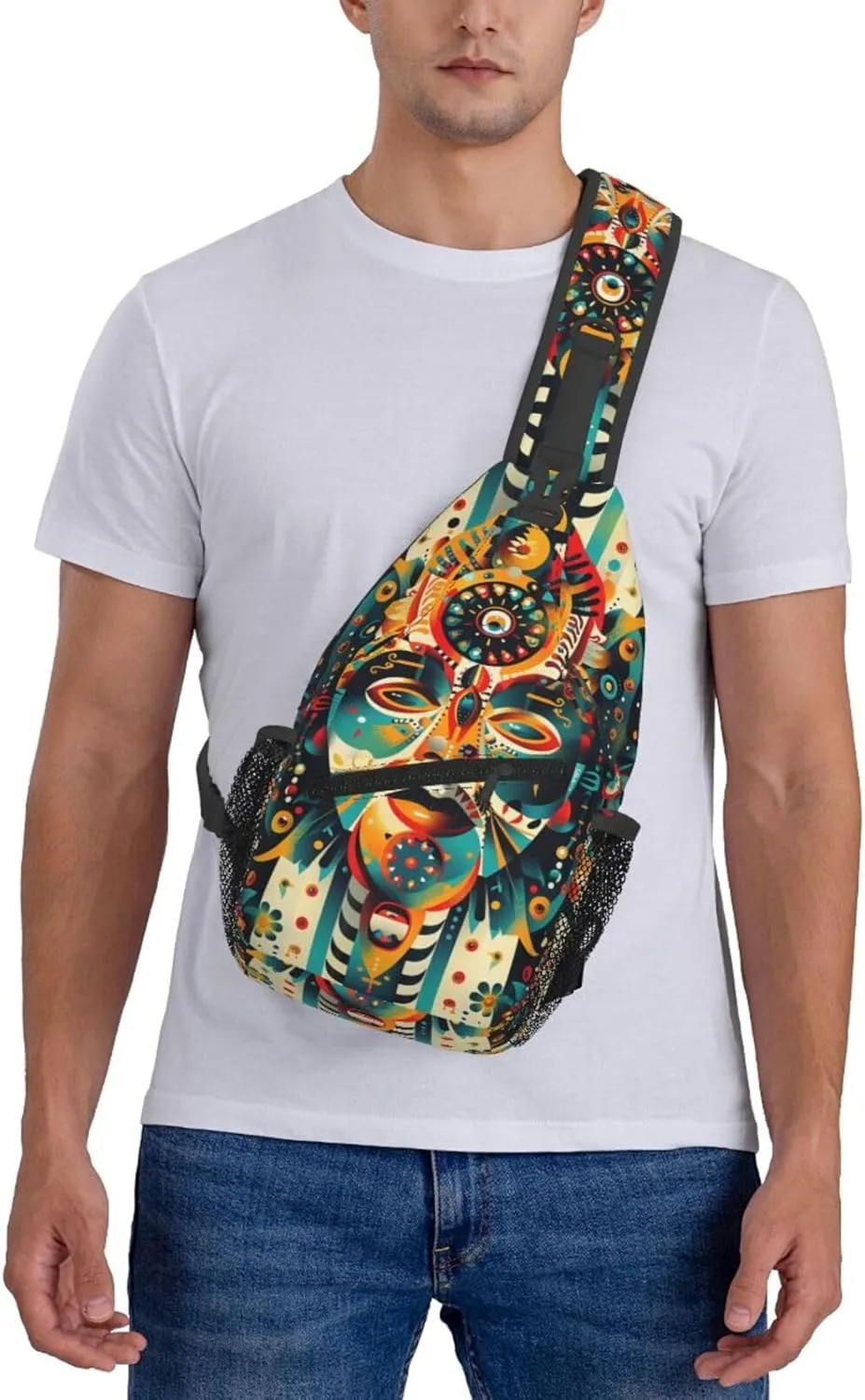 Native American Indian Sling Backpack Chest Bag Crossbody Shoulder Bag Gym Cycling Travel Hiking Daypack For Men Women