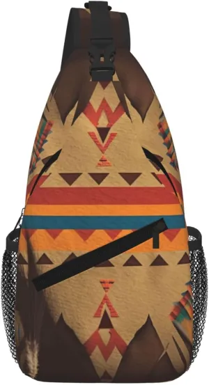 Native American Sling Bag For Women Men Travel Hiking Backpack Crossbody Shoulder Chest Bags Casual Daypack