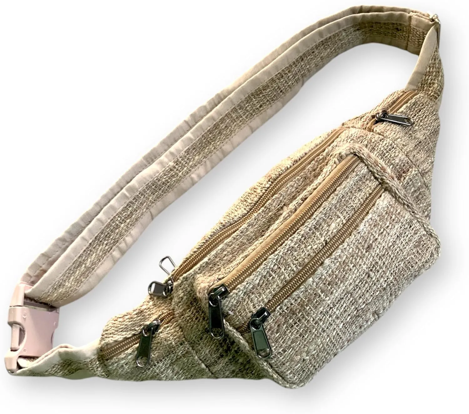 Natural Fabric Handmade Eco-Friendly Boho Fanny Pack Travel Waist Bag Purse (Nettle)