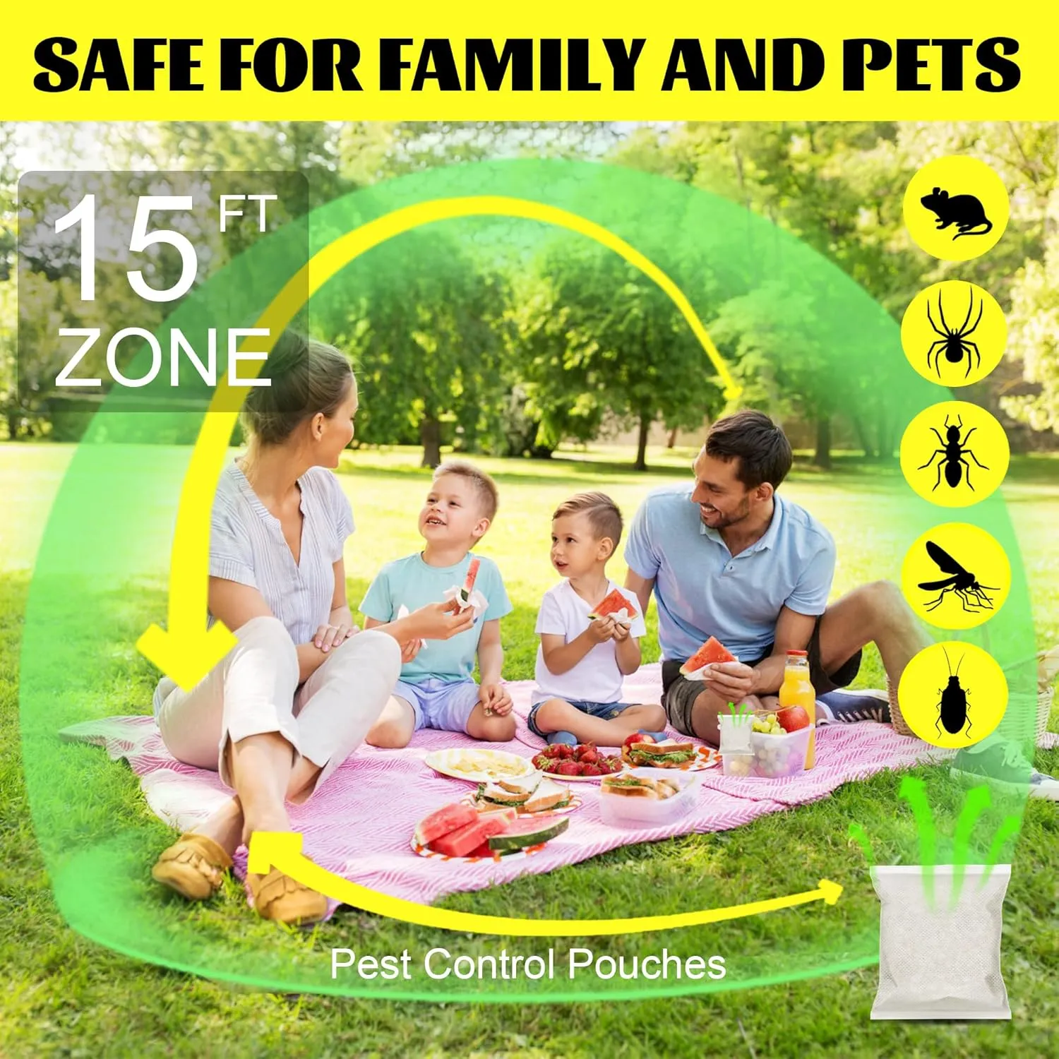 Natural Peppermint Spider Repellent Indoor Pet Safe & Ant Control Pouches - Fresh Mint Scent, Rodent Repellent for Car Engine, Home Storage, Safe for Kids and Pets(8PCS)
