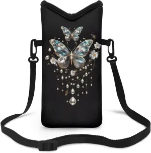 Neoprene Phone Bag Adjustable Crossbody Strap Mobile Protection Case Hook and Loop Fastener Phone Bag, 4 X 8 Inch