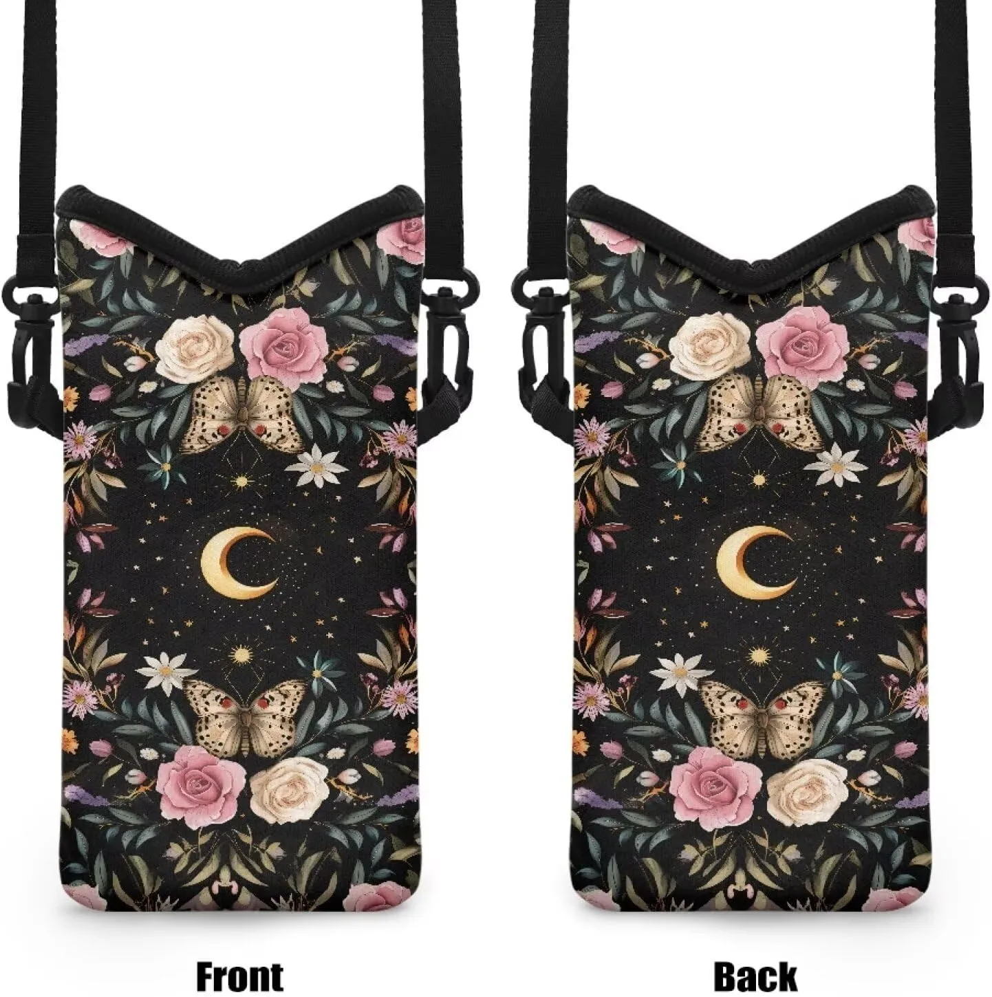 Neoprene Phone Bag Adjustable Crossbody Strap Mobile Protection Case Hook and Loop Fastener Phone Bag, 4 X 8 Inch