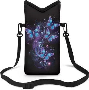 Neoprene Phone Bag Adjustable Crossbody Strap Mobile Protection Case Hook and Loop Fastener Phone Bag, 4 X 8 Inch