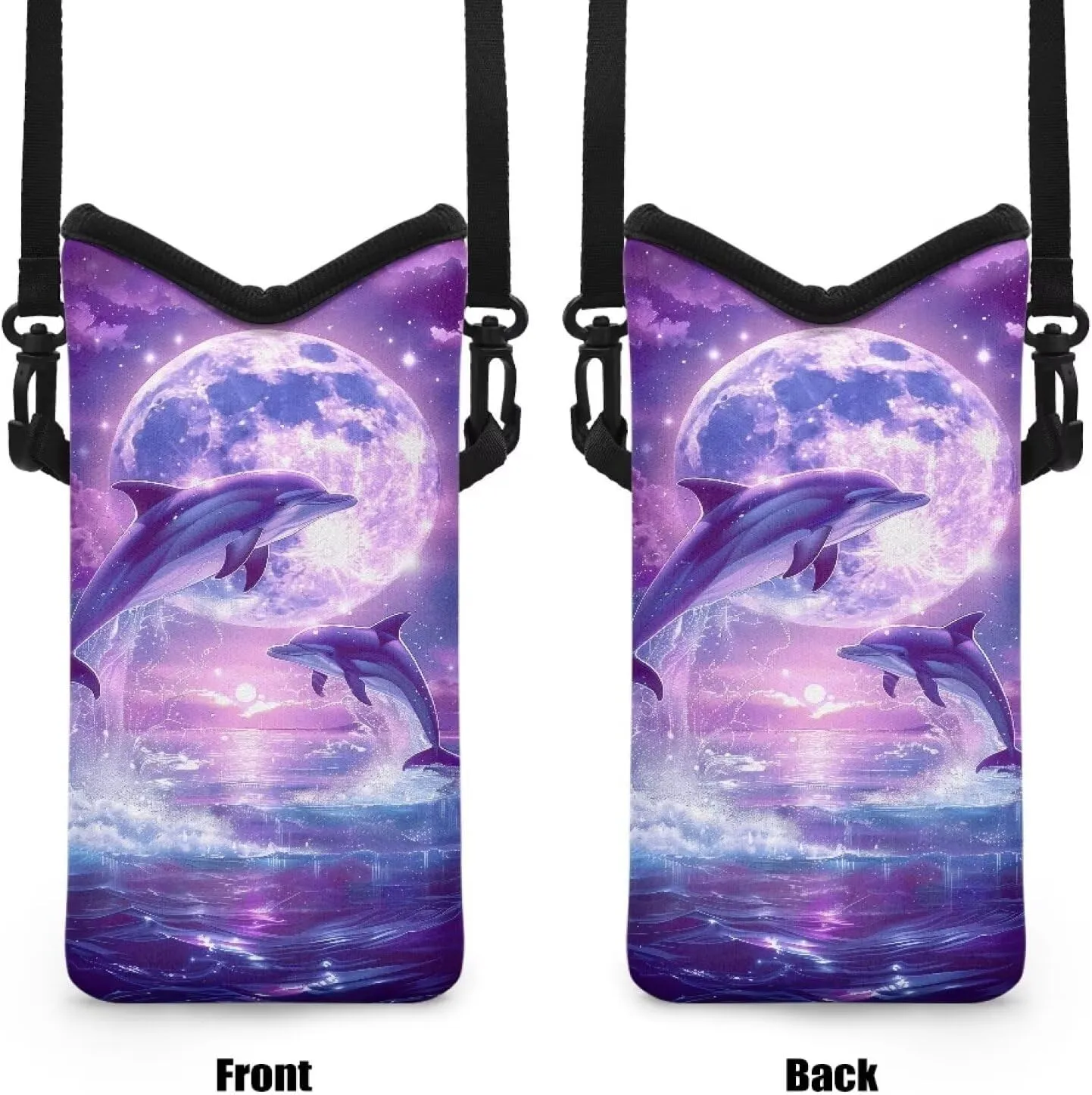 Neoprene Phone Bag Soft Cellphone Sleeve Pouch Shockproof Phone Purse with Adjustable Crossbody Strap, 4 X 8 Inch