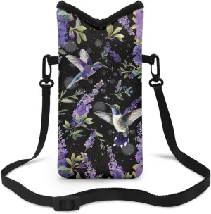 Neoprene Phone Bag Soft Cellphone Sleeve Pouch Shockproof Phone Purse with Adjustable Crossbody Strap, 4 X 8 Inch