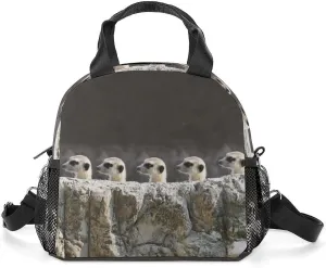Niapessel Lunch Bag Women Kid Girls Boys Insulated Alert African Animals Print Lunch Box Thermal with Water Bottle Holder & Removable Shoulder Strap Back to School