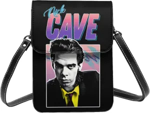 Nick Rock Cave and The Bad Music Seeds Small Cell Phone Purse Women's PU leather Crossbody Bag Patterned Shoulder Bags Wallet For Adults Adjustable Strap Handbag