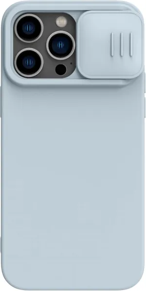 Nillkin Designed for iPhone 14 Pro Case with Camera Cover, Silicone Ultra Slim Shockproof Protective Phone Case, [Microfiber Lining, Slide Camera Protection] 6.1 inch, Star Grey