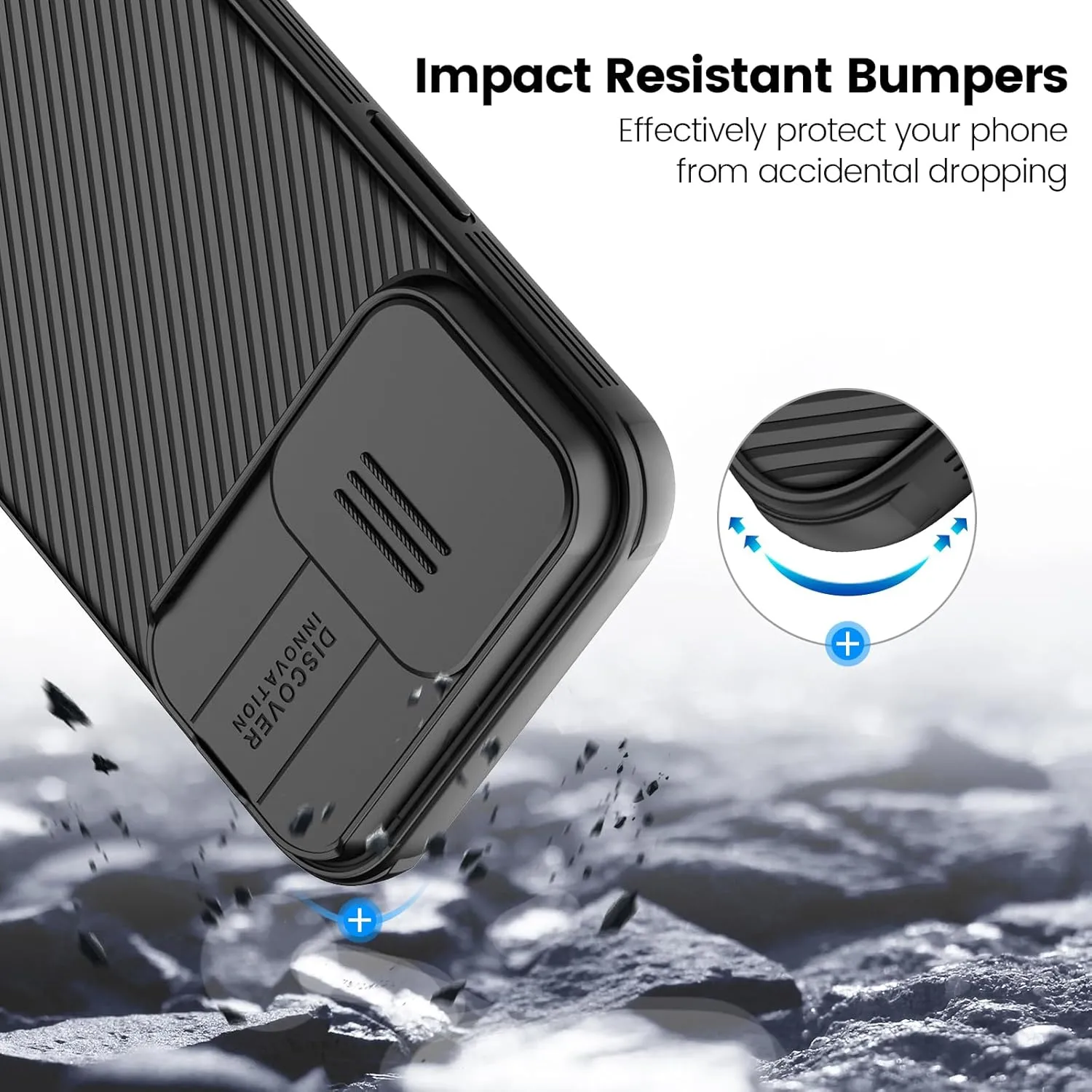 Nillkin for iPhone 16 Pro Case with Slide Camera Cover, [Upgraded Camera Lens Protection] Slim Shockproof Protective Phone Case for iPhone 16 Pro 6.3 inch, Black