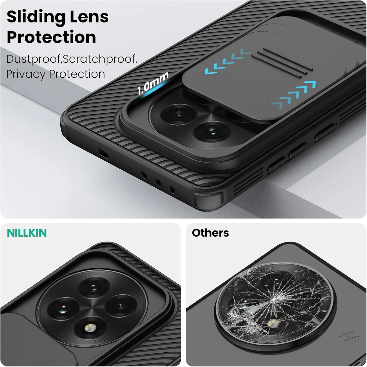 Nillkin for OnePlus 13 Case, CamShield Pro Case with Slide Camera Cover, Camera Protection, Slim Fit Shockproof Cover for One Plus 13 Case Thin - Black