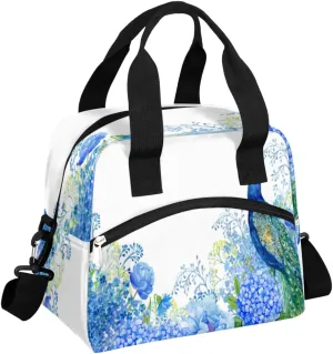 Noble Peacock Lunch Bag for Women Men Reusable Durable Insulated Lunch Box for Work Office Picnic Beach Hiking Lunch Tote Bag with Adjustable Shoulder Strap
