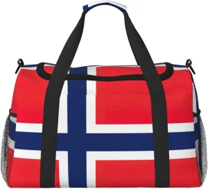 Norwegian flag Print Weekender Bag Large Capacity Hand Travel Bag Carry On Tote Airplane Travel Tote