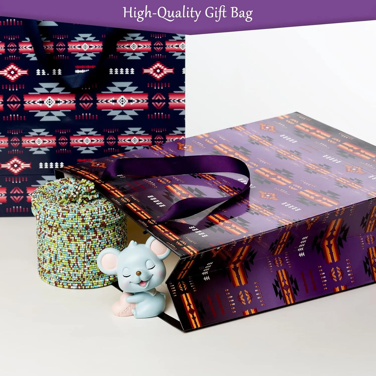 Nu Trend Southwest Gift Bags Assorted Sizes, Reusable 4 Piece Paper Gift Bags Bulk for Xmas Holiday Wedding Team Presents with Handles Medium/Large/Extra Large