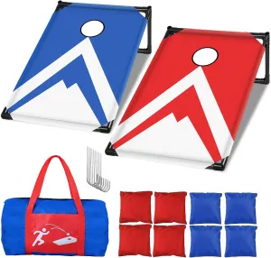 NZQXJXZ Portable 3x2FT Cornhole Board Game Set Cornhole Game with 8 Bean Bags and Carrying Case Cornhole Set for Adults and Kids Indoor and Outdoor Play