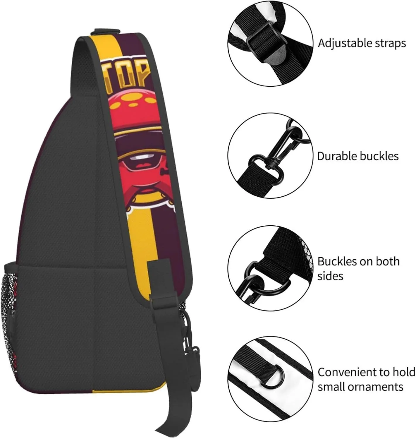 Octopus Sling Backpack Chest Bag Crossbody Shoulder Bag Gym Cycling Travel Hiking Daypack For Men Women