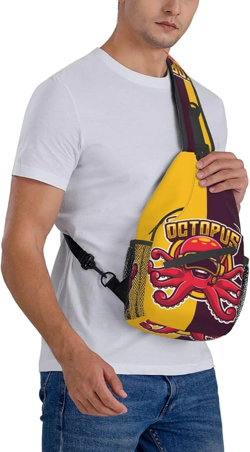 Octopus Sling Backpack Chest Bag Crossbody Shoulder Bag Gym Cycling Travel Hiking Daypack For Men Women