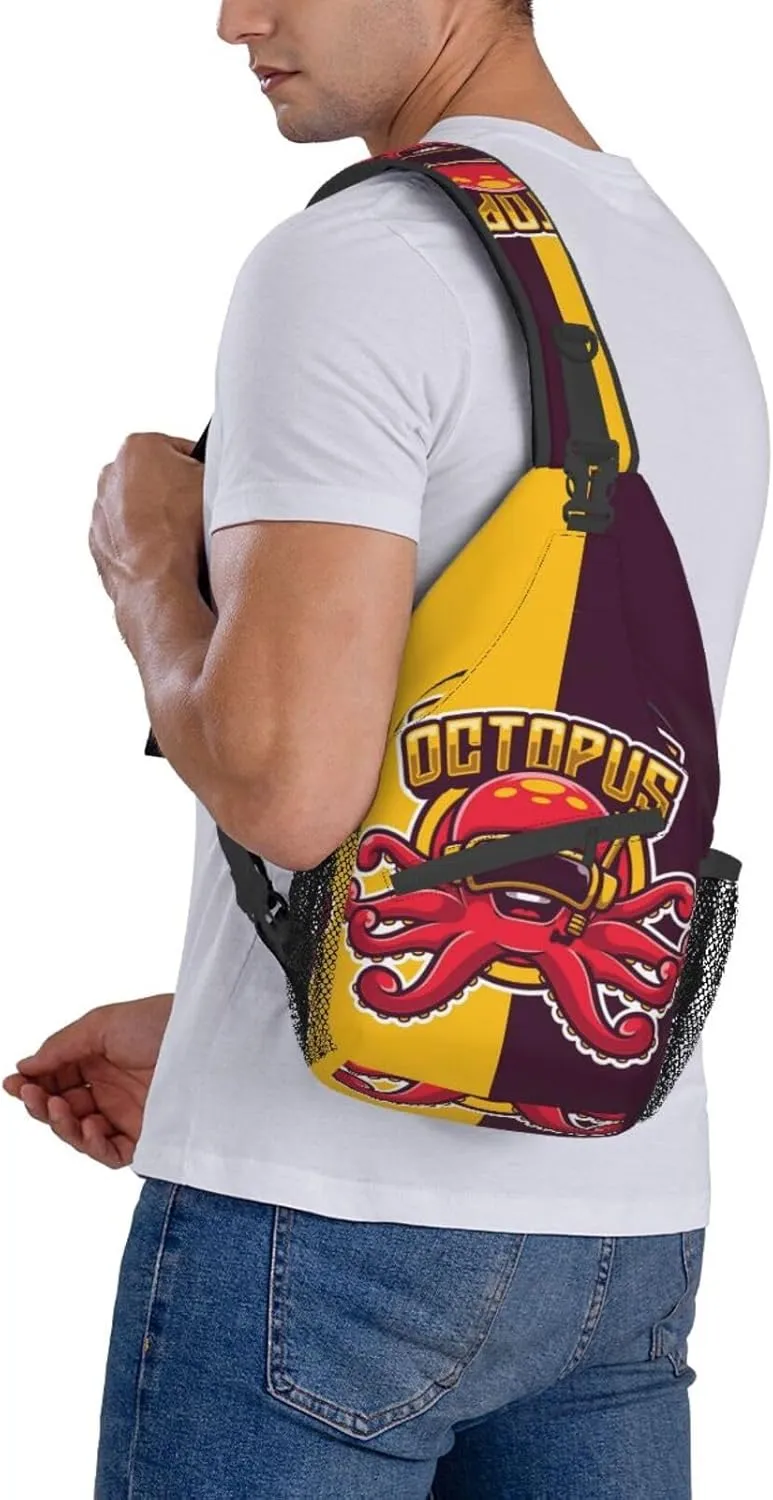 Octopus Sling Backpack Chest Bag Crossbody Shoulder Bag Gym Cycling Travel Hiking Daypack For Men Women