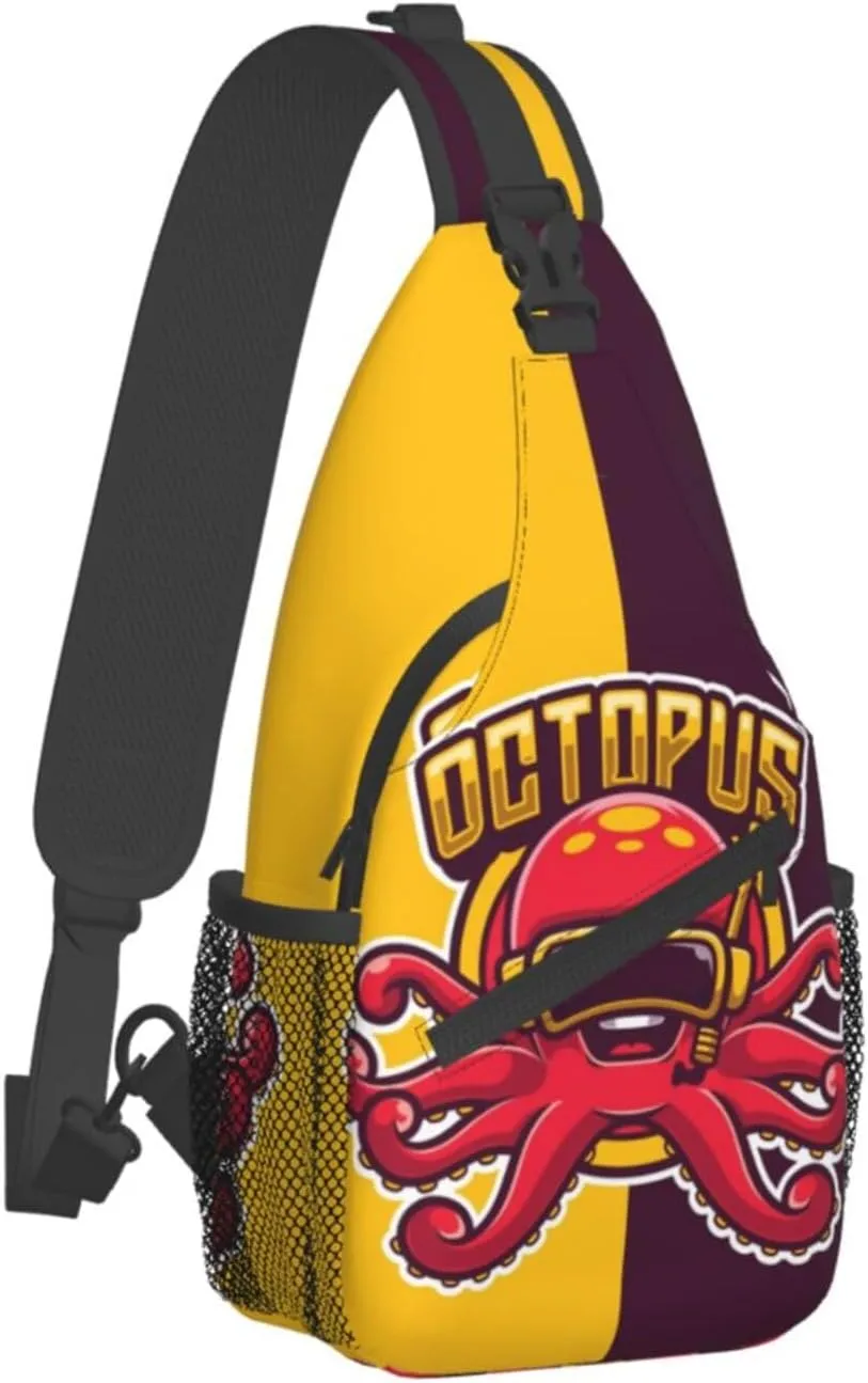 Octopus Sling Backpack Chest Bag Crossbody Shoulder Bag Gym Cycling Travel Hiking Daypack For Men Women
