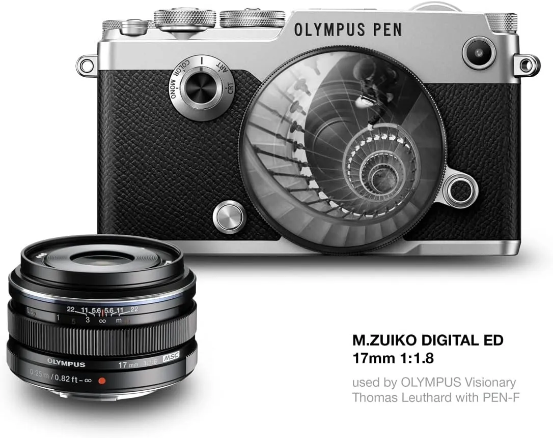 OLYMPUS M.Zuiko Digital 17mm F1.8 Black For Micro Four Thirds System Camera, Compact Design, Beautiful Bokeh, Bright