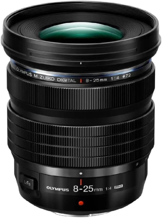 OLYMPUS M.Zuiko Digital ED 8-25mm F4.0 PRO For Micro Four Thirds System Camera, Compact Ultra Wide Zoom lens, Weather Sealed Design, MF Clutch, L-Fn Button