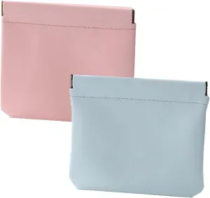 Onavee Purse Pouches, Pouchic Snap Closure Pouches, Pouchic - Personalized Snap Closure Leather Organizer Pouch -square: Pink Blue